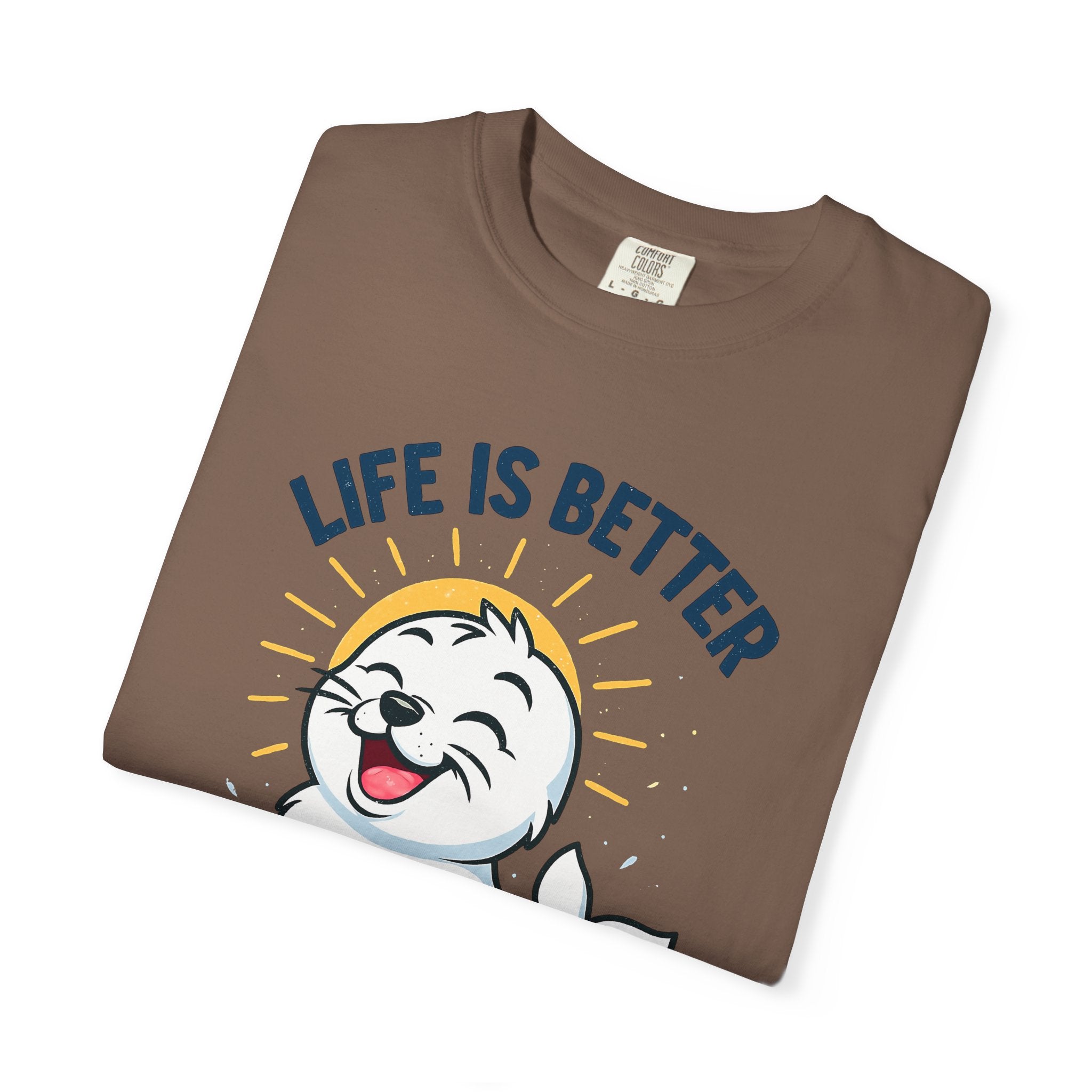 SEALLY: Garment-Dyed T-shirt - Life is better when you are SEALLY