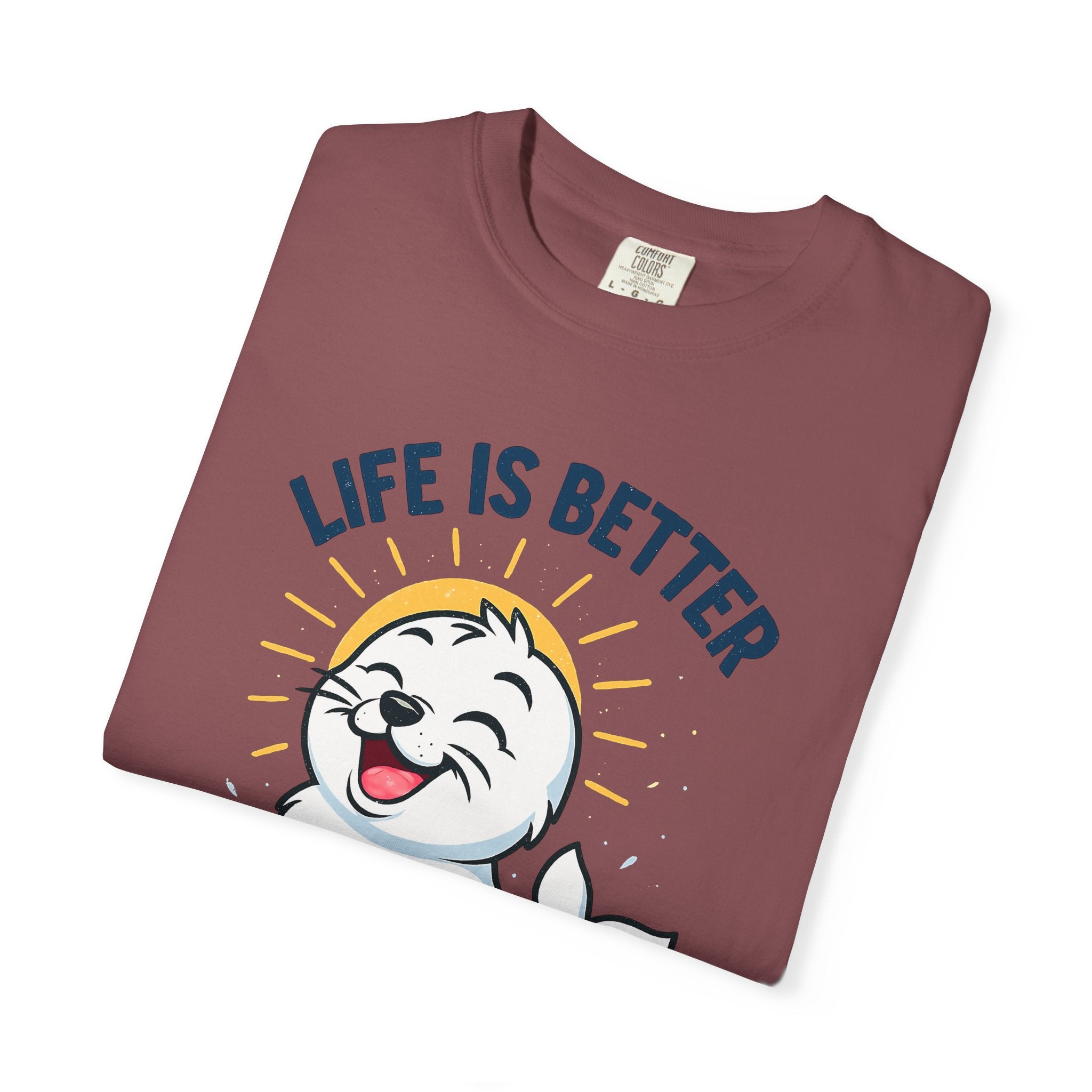 SEALLY: Garment-Dyed T-shirt - Life is better when you are SEALLY