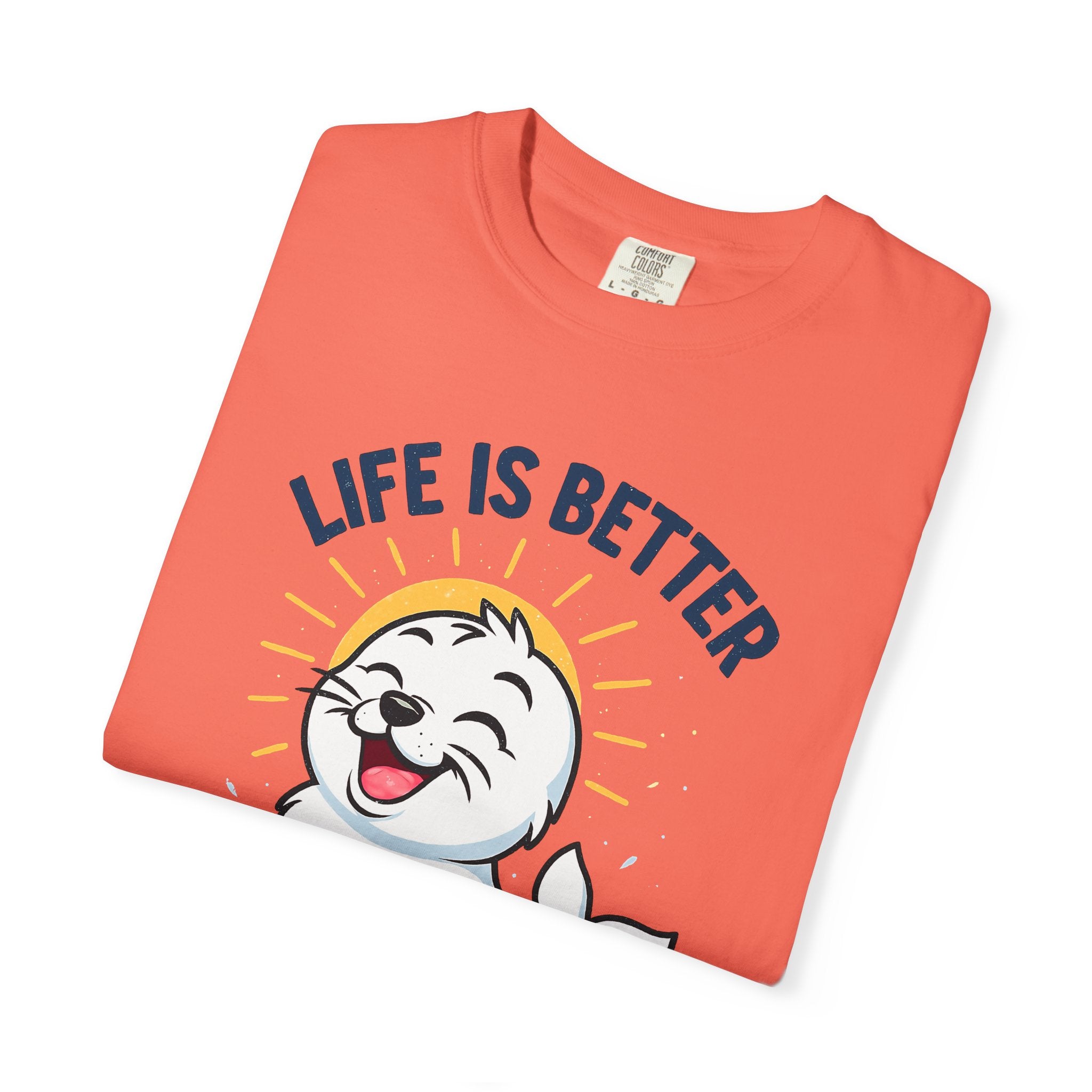 SEALLY: Garment-Dyed T-shirt - Life is better when you are SEALLY