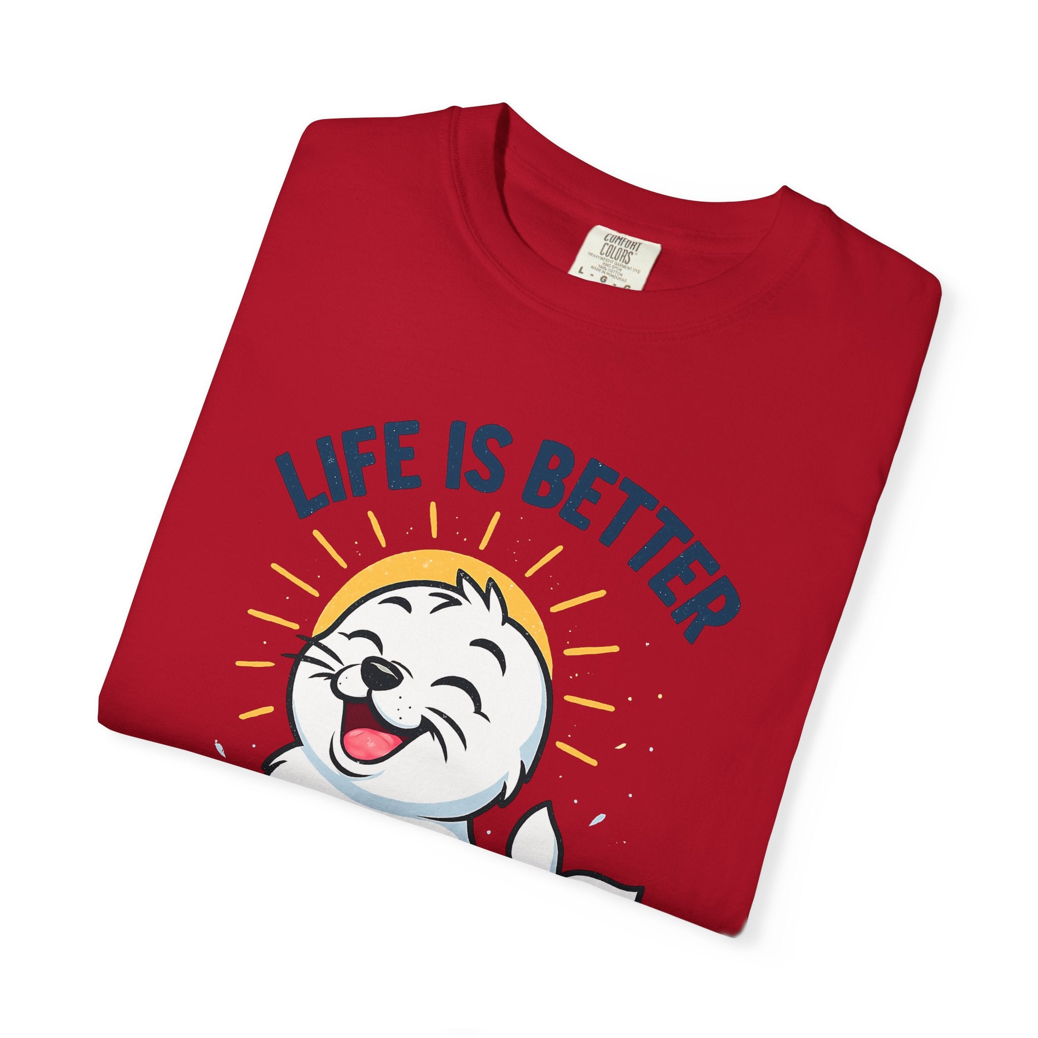 SEALLY: Garment-Dyed T-shirt - Life is better when you are SEALLY