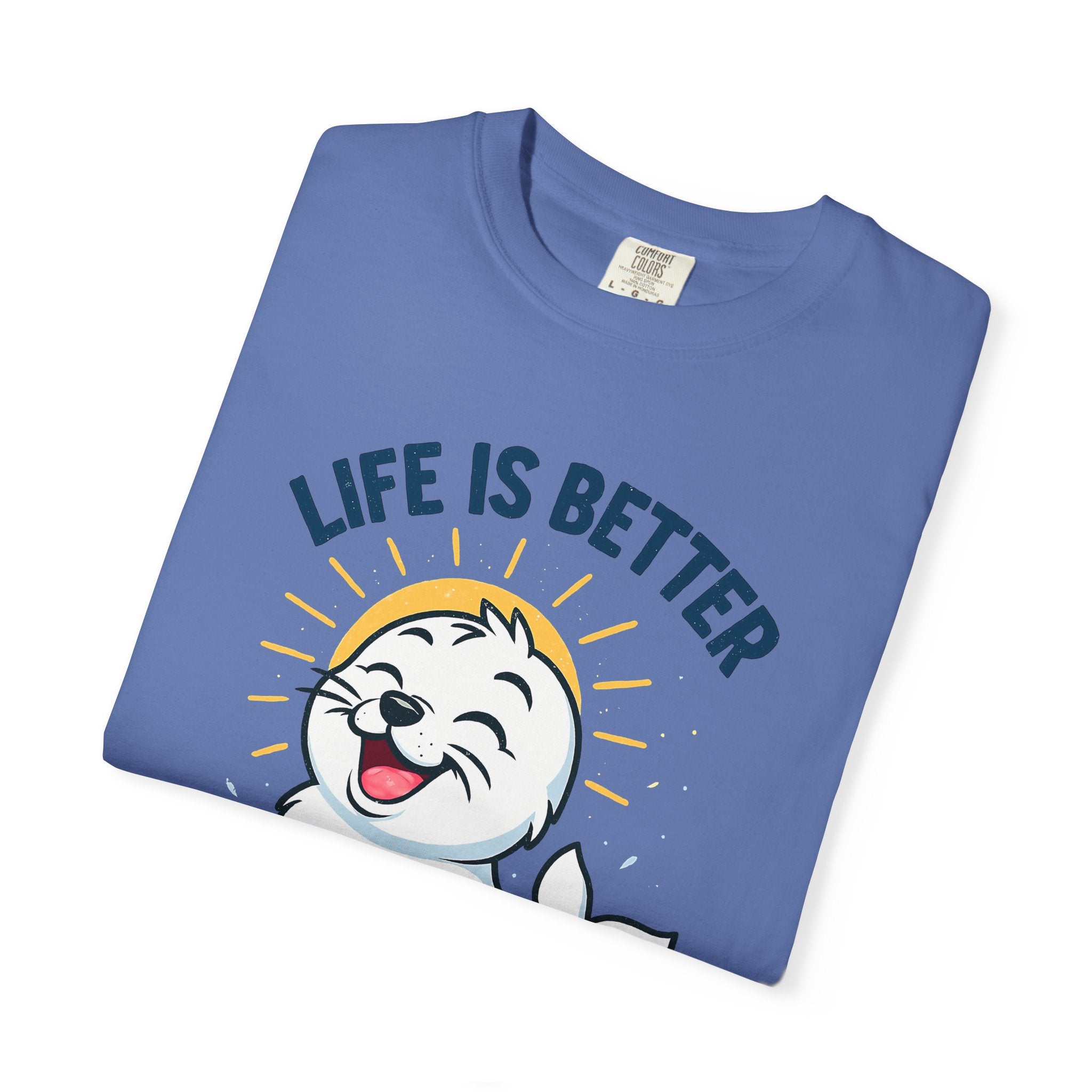 SEALLY: Garment-Dyed T-shirt - Life is better when you are SEALLY