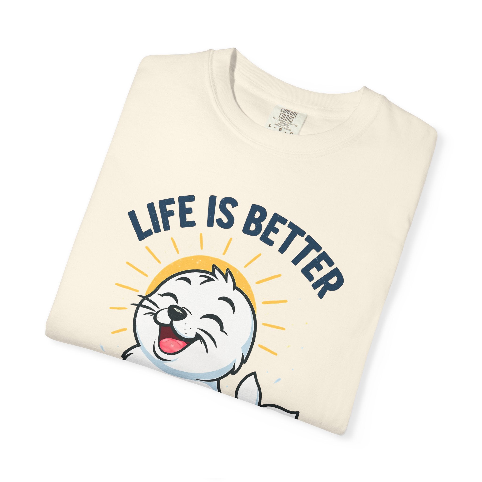 SEALLY: Garment-Dyed T-shirt - Life is better when you are SEALLY