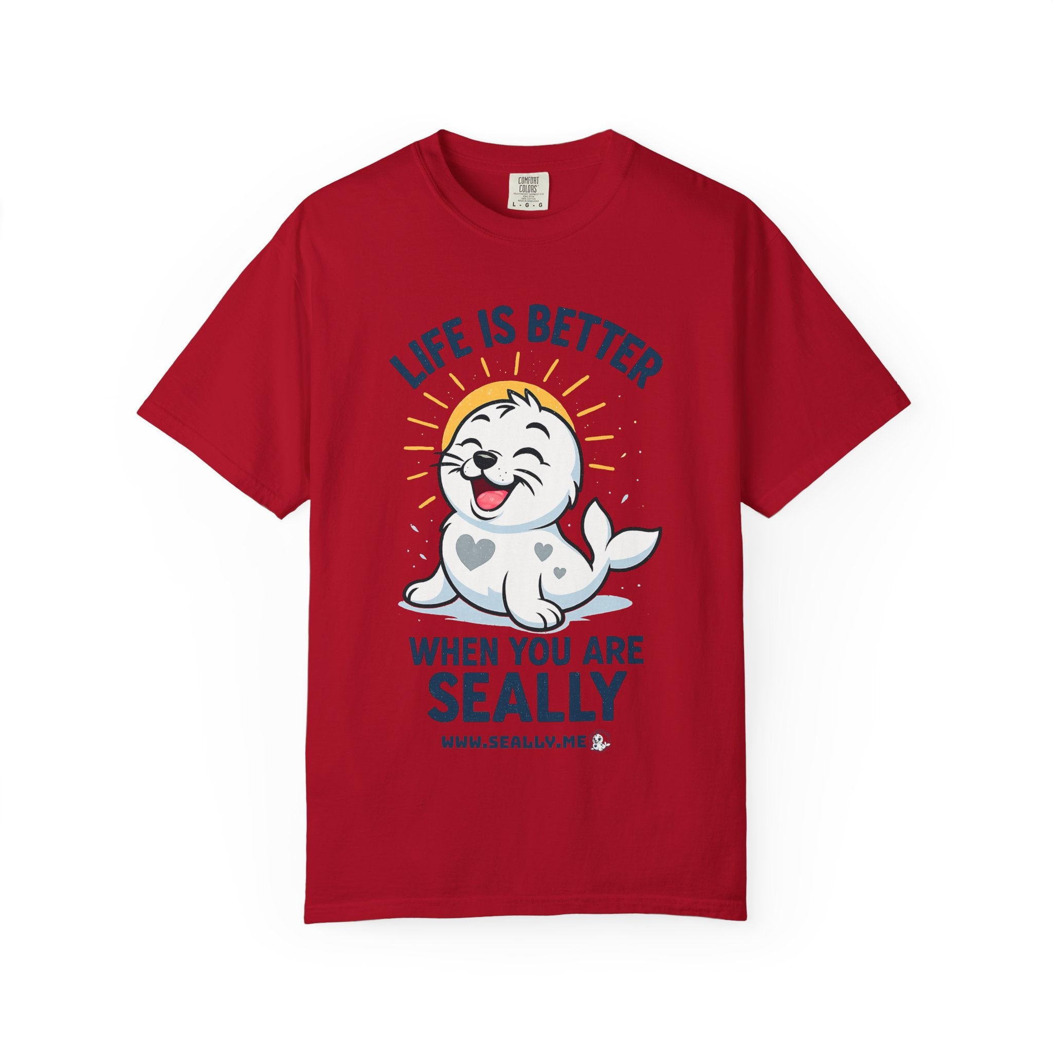 SEALLY: Garment-Dyed T-shirt - Life is better when you are SEALLY