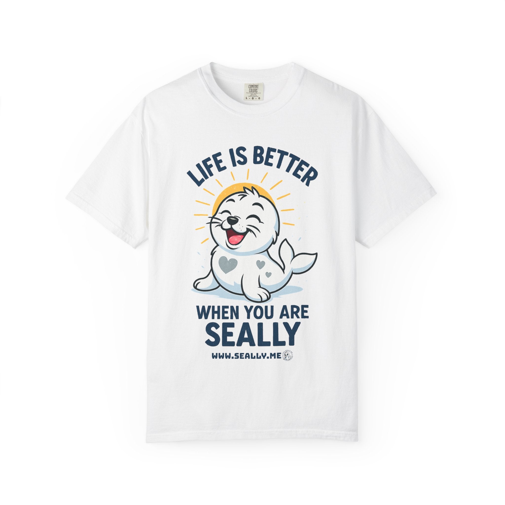 SEALLY: Garment-Dyed T-shirt - Life is better when you are SEALLY