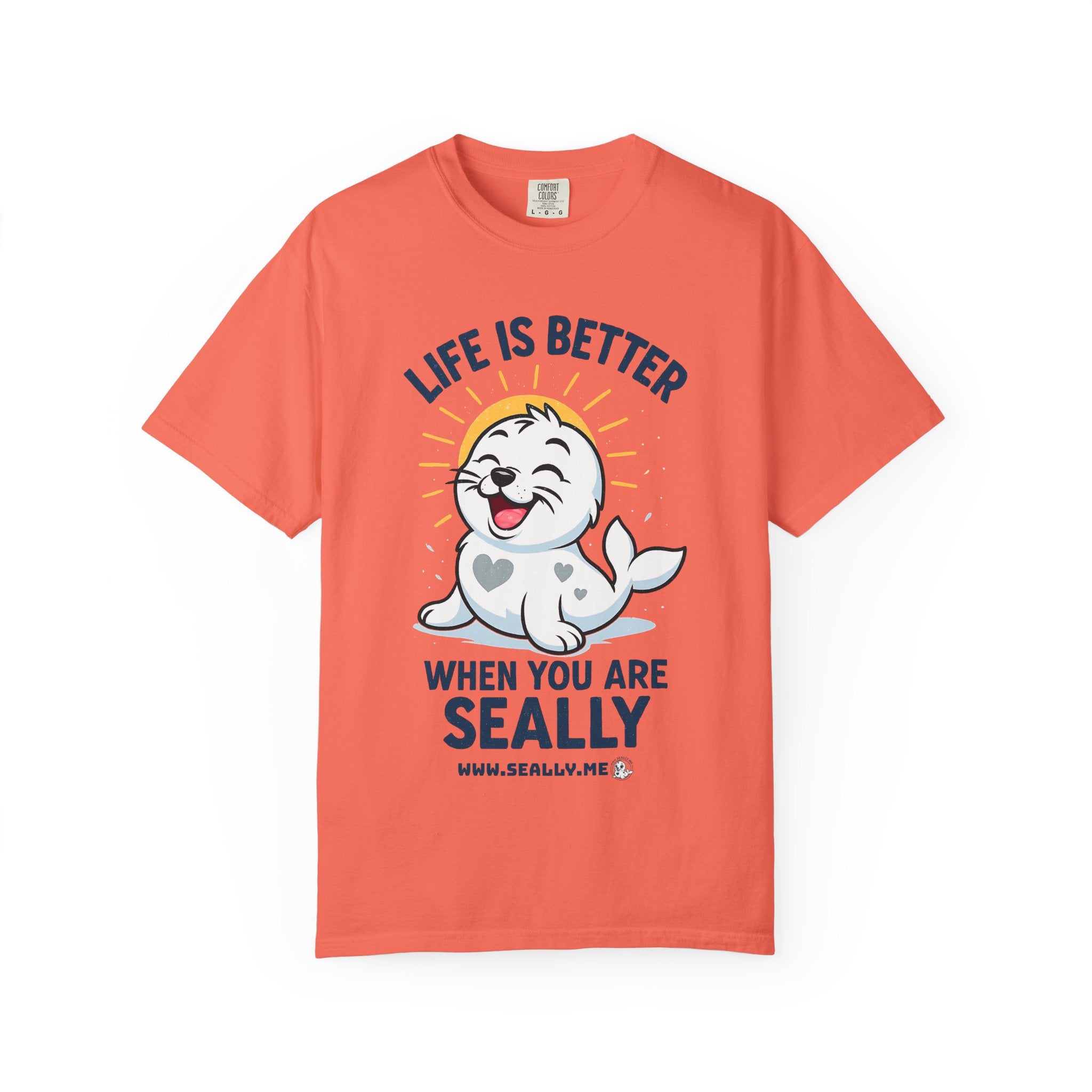 SEALLY: Garment-Dyed T-shirt - Life is better when you are SEALLY
