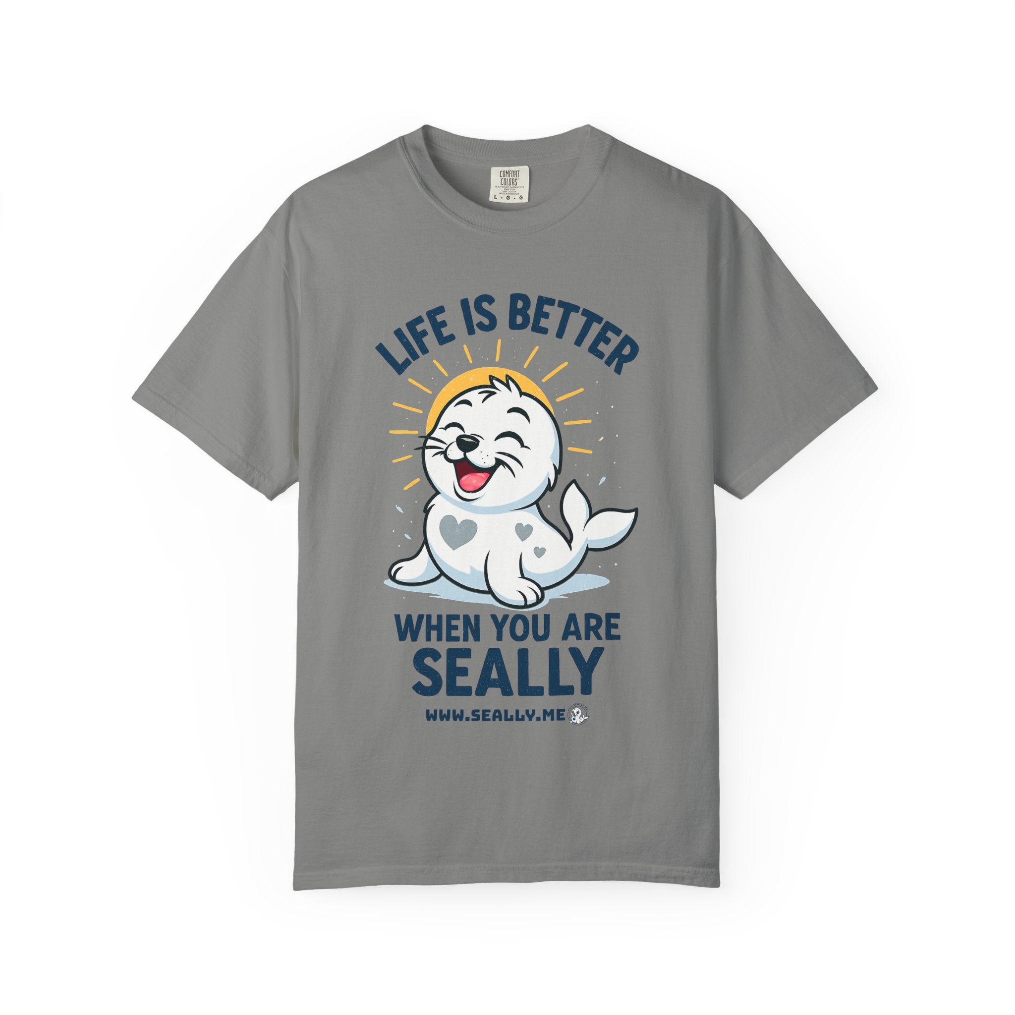 SEALLY: Garment-Dyed T-shirt - Life is better when you are SEALLY