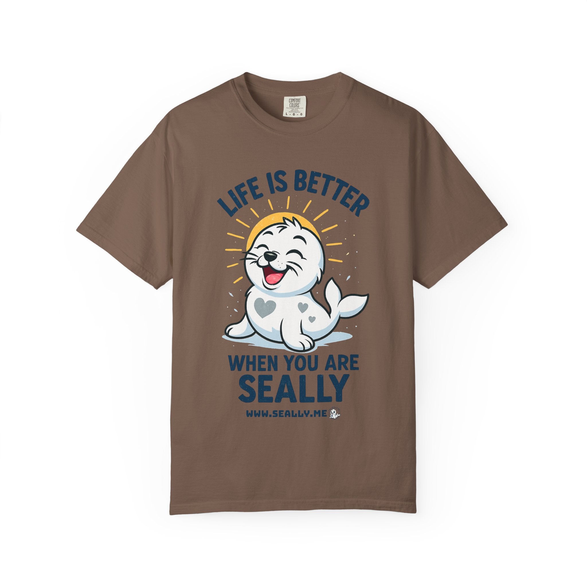 SEALLY: Garment-Dyed T-shirt - Life is better when you are SEALLY