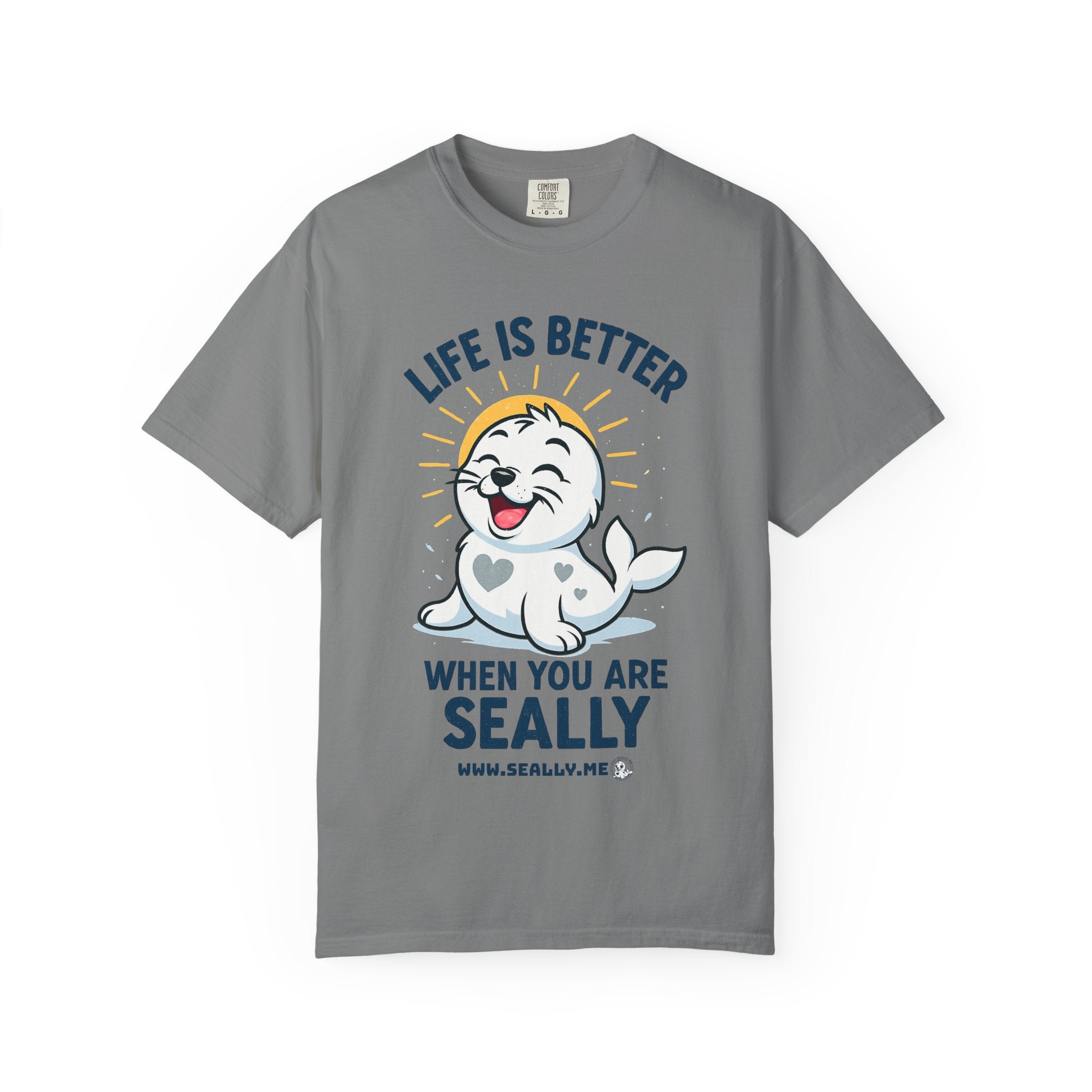 SEALLY: Garment-Dyed T-shirt - Life is better when you are SEALLY