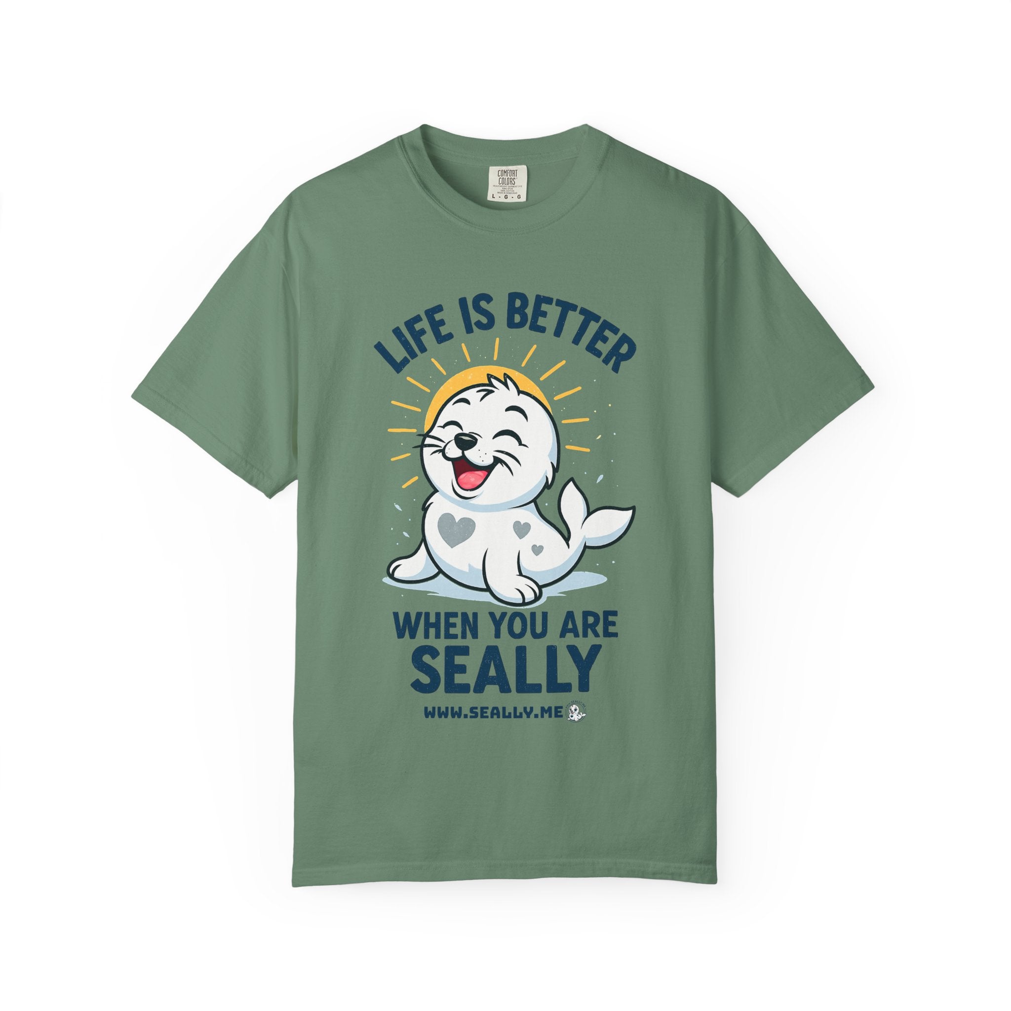 SEALLY: Garment-Dyed T-shirt - Life is better when you are SEALLY