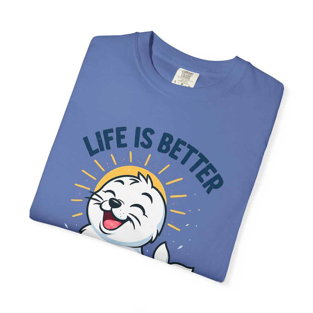 SEALLY: Garment-Dyed T-shirt - Life is better when you are SEALLY