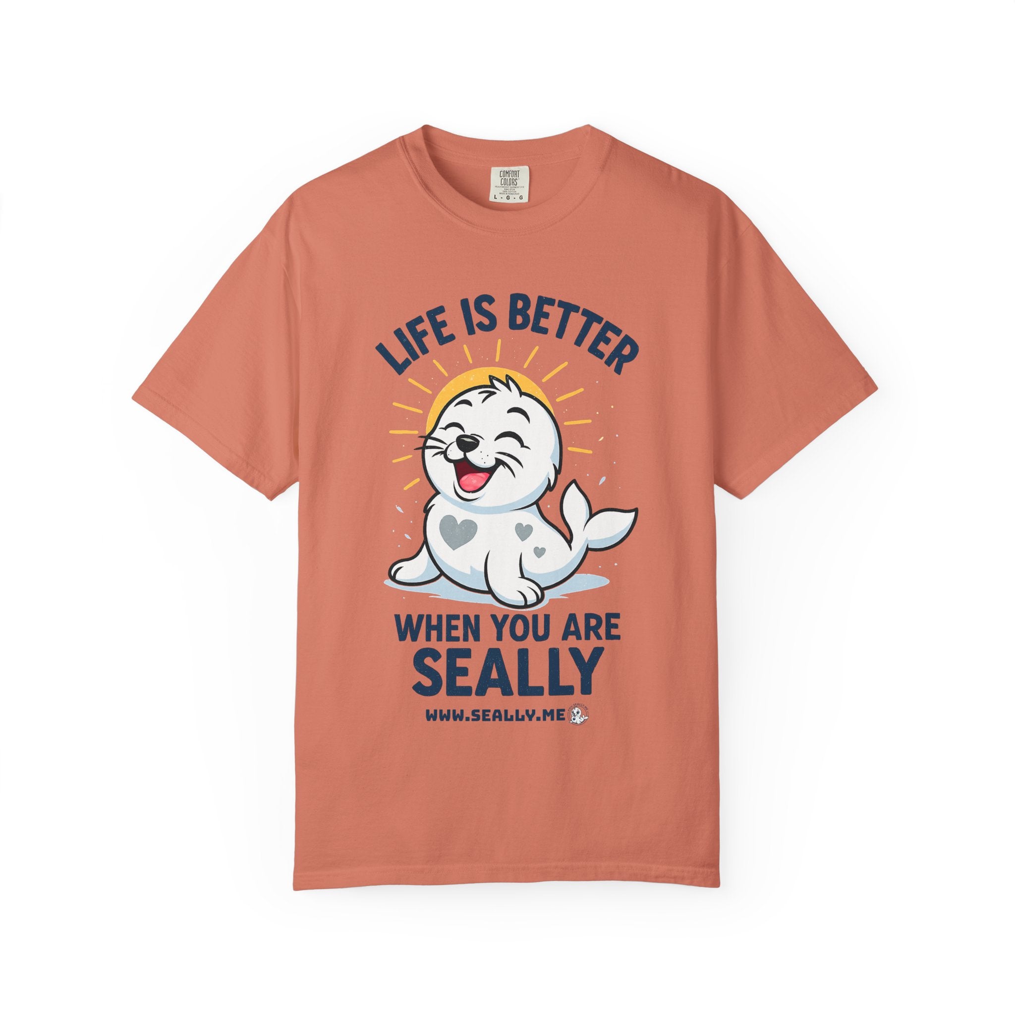 SEALLY: Garment-Dyed T-shirt - Life is better when you are SEALLY