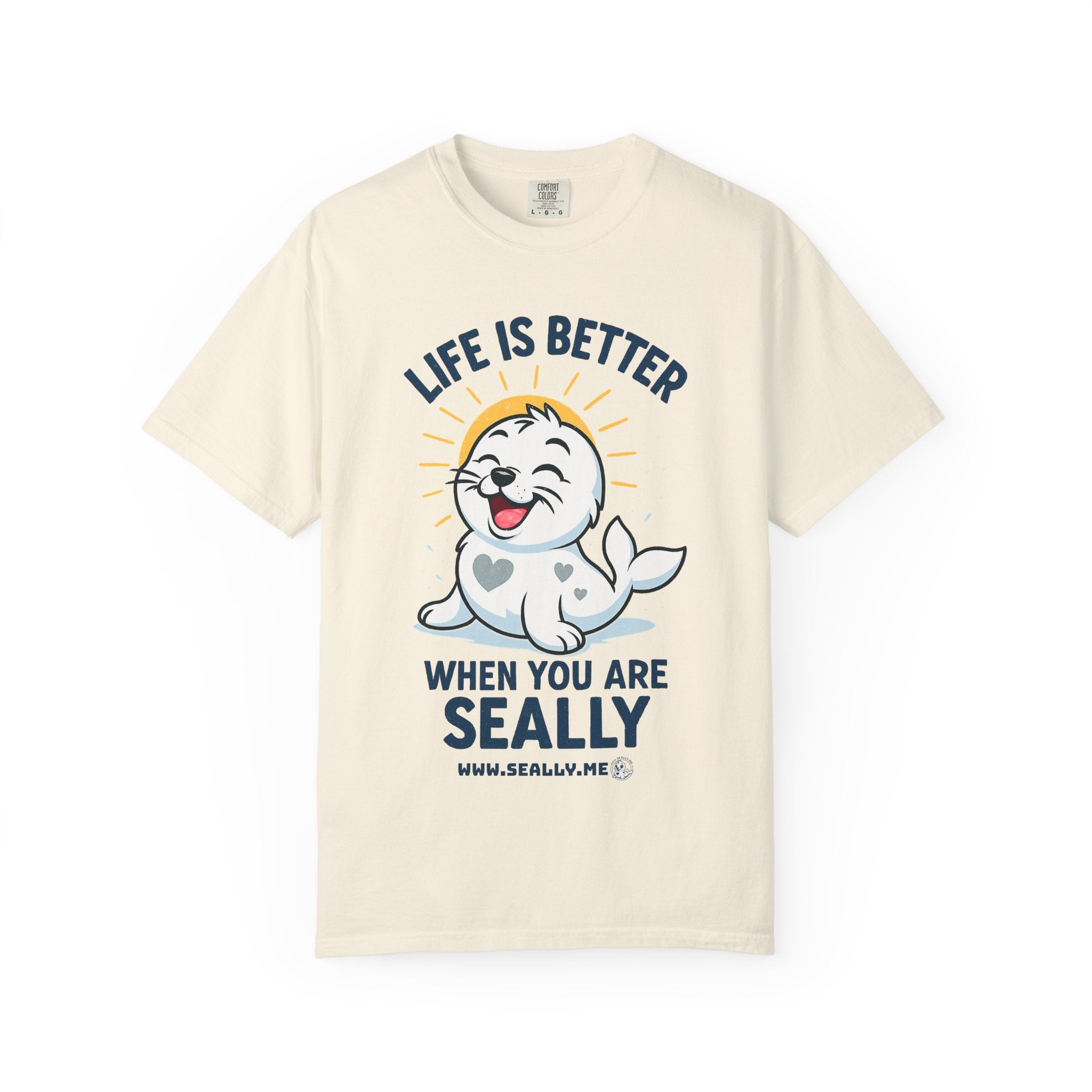 SEALLY: Garment-Dyed T-shirt - Life is better when you are SEALLY