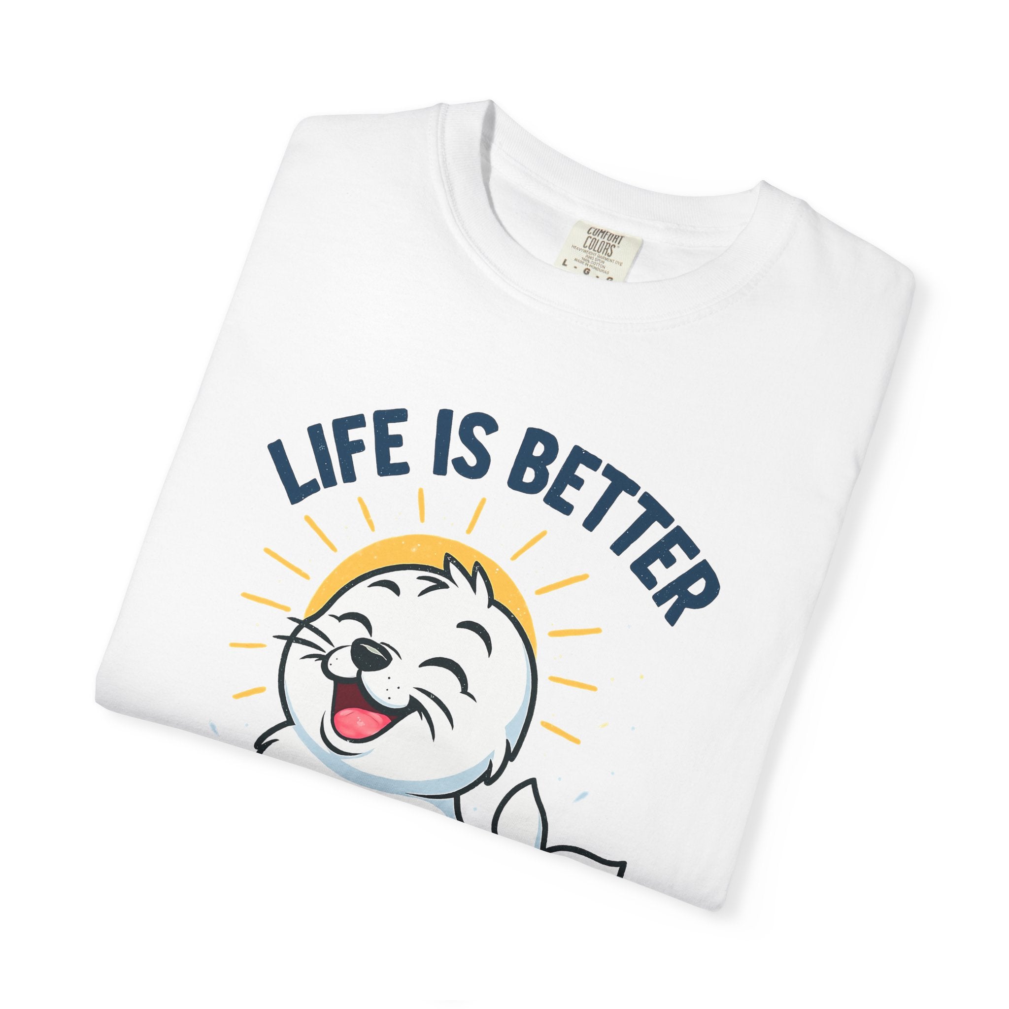 SEALLY: Garment-Dyed T-shirt - Life is better when you are SEALLY