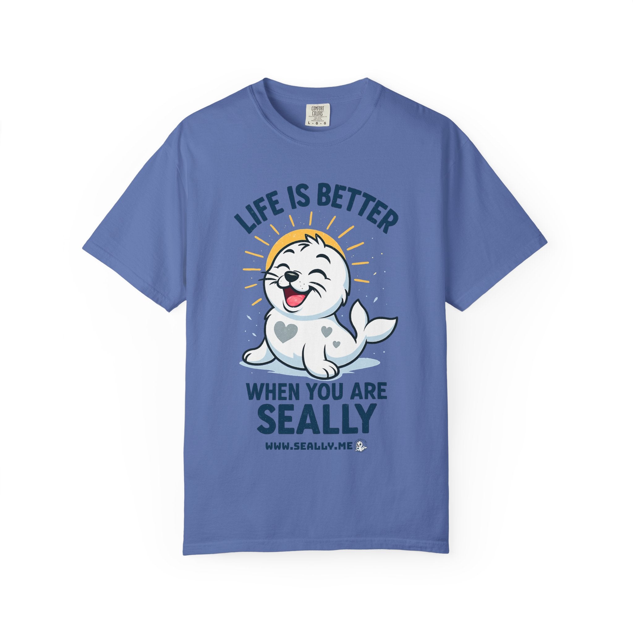 SEALLY: Garment-Dyed T-shirt - Life is better when you are SEALLY