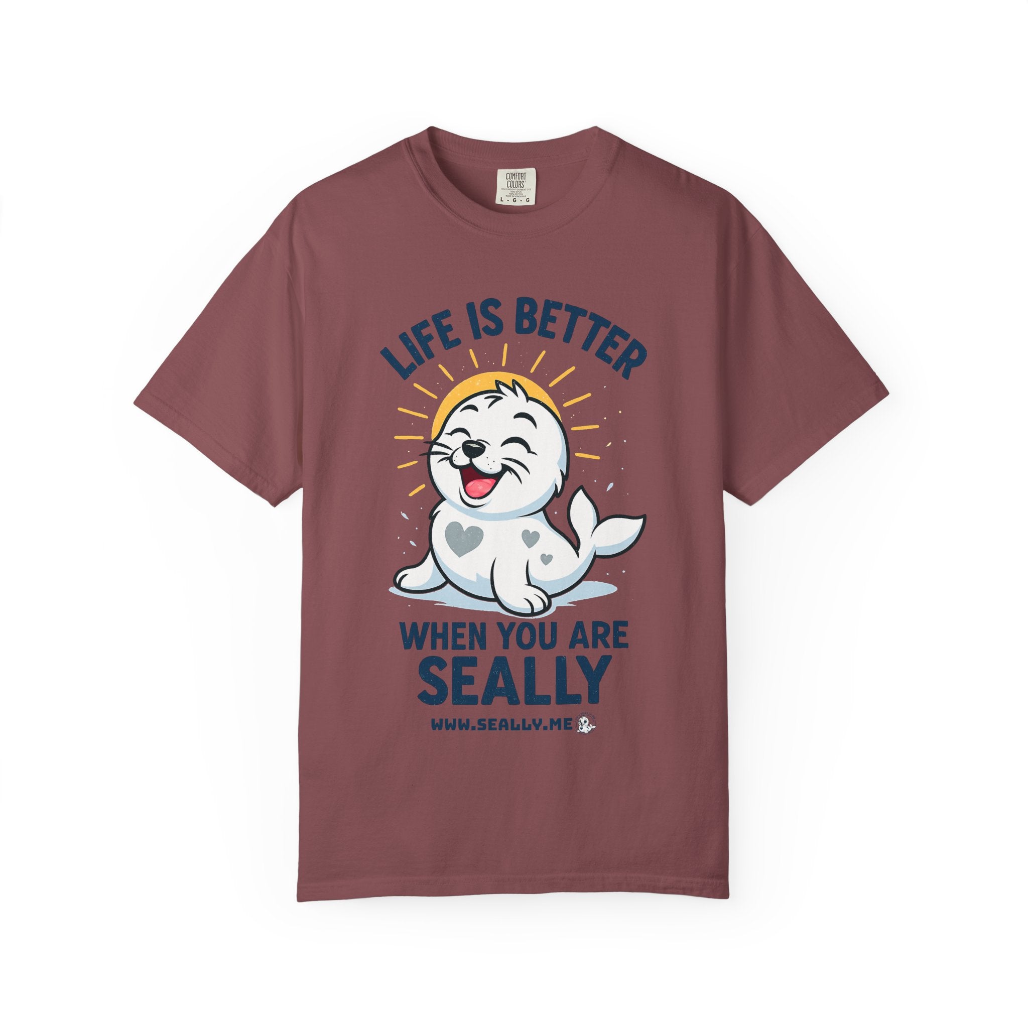 SEALLY: Garment-Dyed T-shirt - Life is better when you are SEALLY